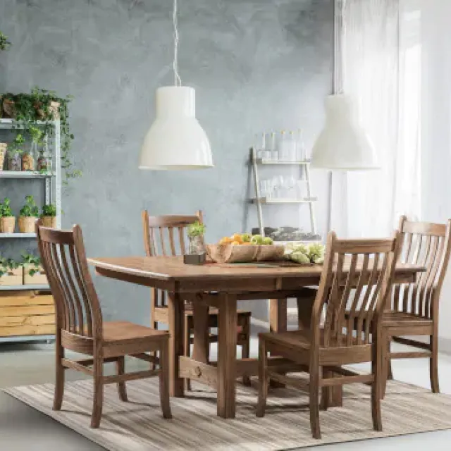 Close-up of a luxurious table corner at legacy furniture showroom
